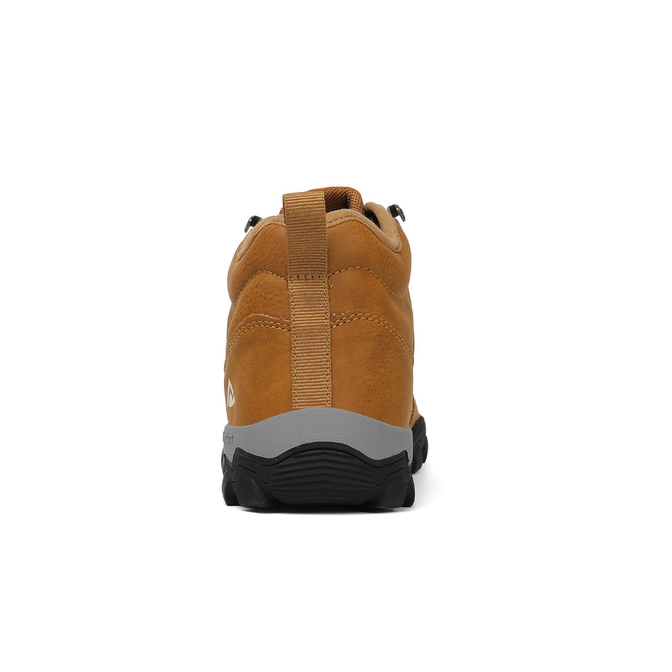 Brown leather boot with a gray sole on a white background