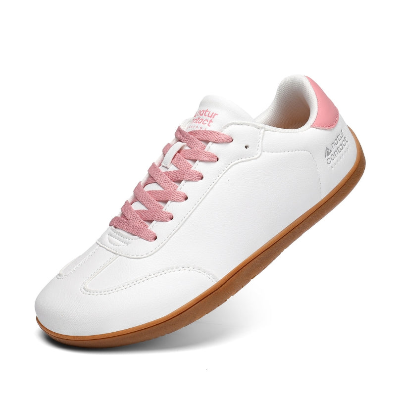 Walker Leather barefoot shoes in white and pink by Naturcontact with clean leather upper
